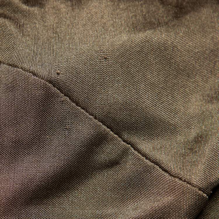 Pre Owned Gucci Brown Jersey Ruched Detail Fitted Skirt S