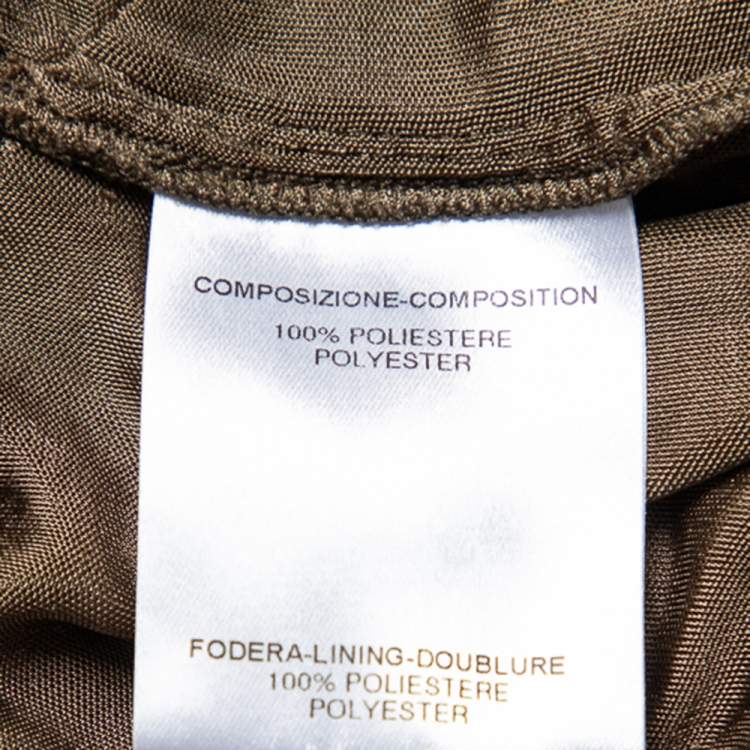 Pre Owned Gucci Brown Jersey Ruched Detail Fitted Skirt S
