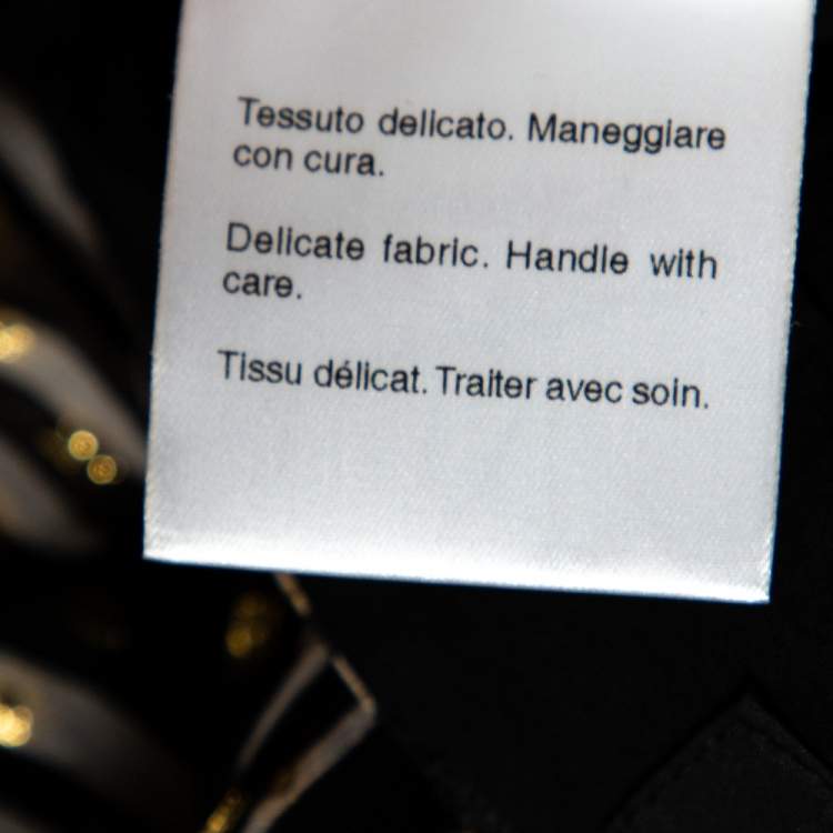 Pre Owned Gucci Monochrome & Lurex Polka Dotted Silk Pants M