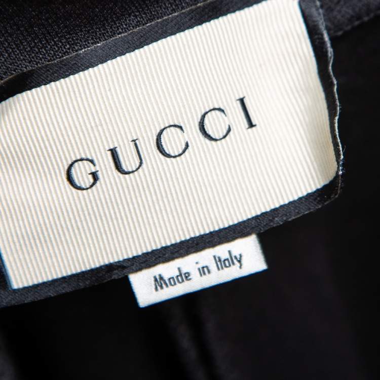 Pre Owned Gucci Black Jersey Striped Trimmed Stirrup Leggings XS