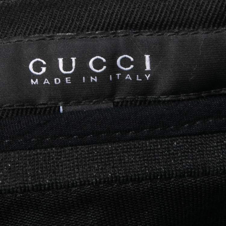 Pre Owned Gucci Black Denim Criss-Cross Lace Detailed Jeans M