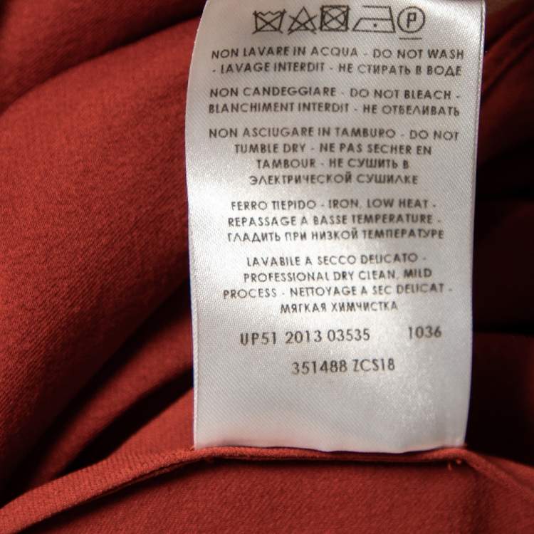 مملوكة مسبقًا Gucci Burnt Orange Silk Sleeveless Draped Top M