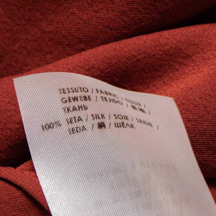 مملوكة مسبقًا Gucci Burnt Orange Silk Sleeveless Draped Top M