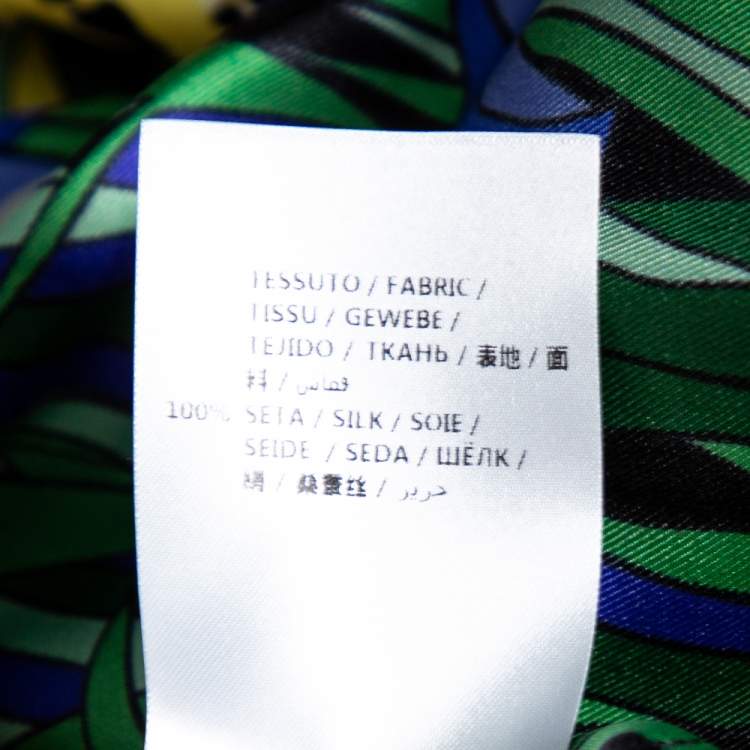 Pre Owned Gucci Multicolor Feline Garden Printed Silk Pleated Midi Skirt M