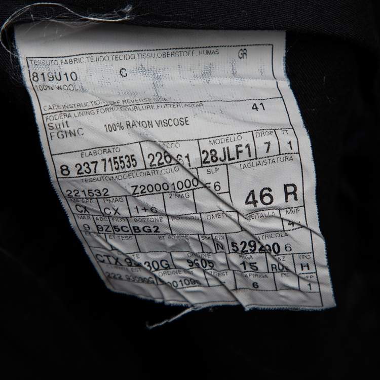 Pre Owned Gucci Black Wool Formal Pants L 