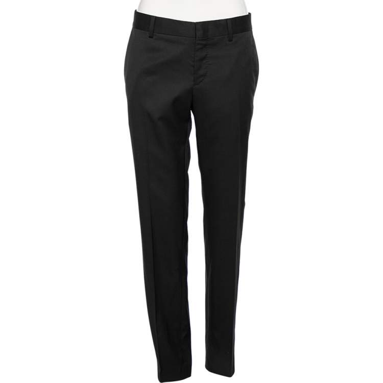 Pre Owned Gucci Black Wool Formal Pants L 