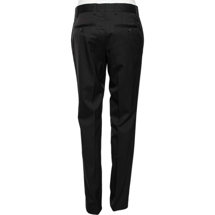 Pre Owned Gucci Black Wool Formal Pants L 