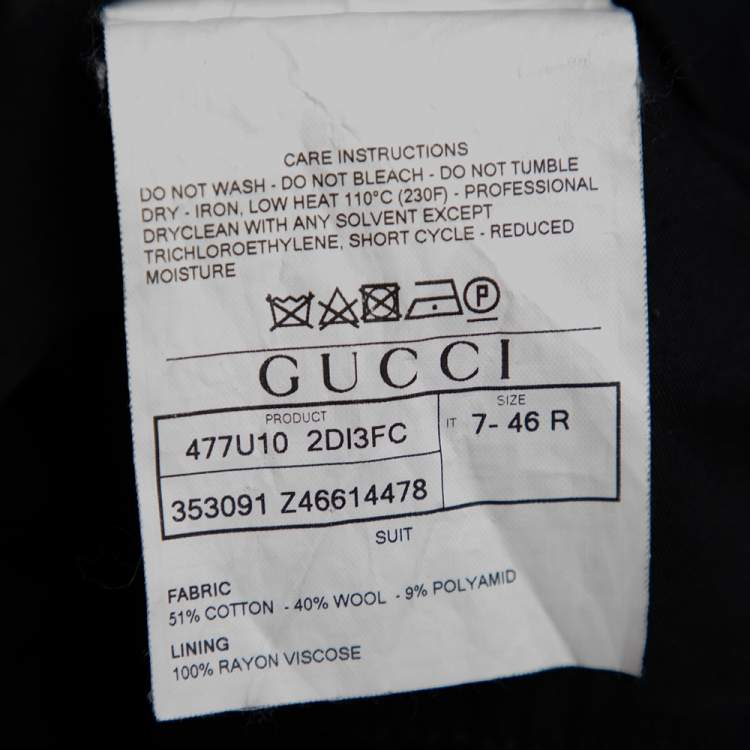 Pre Owned Gucci Navy Blue Striped Flannel Jersey Formal Pants L