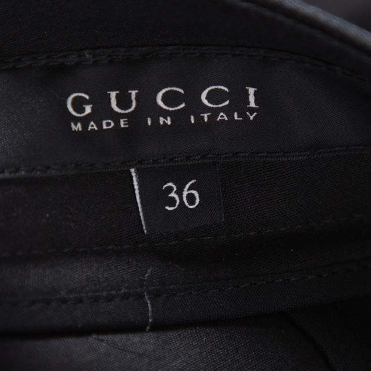 مملوكة مسبقًا Gucci Black Cotton Tapered Leg Pants XS