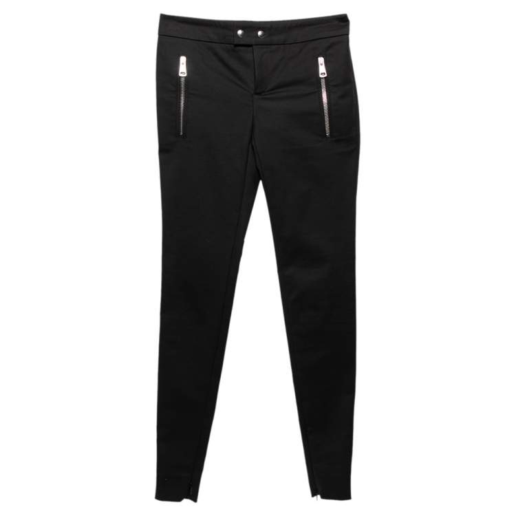 مملوكة مسبقًا Gucci Black Cotton Tapered Leg Pants XS