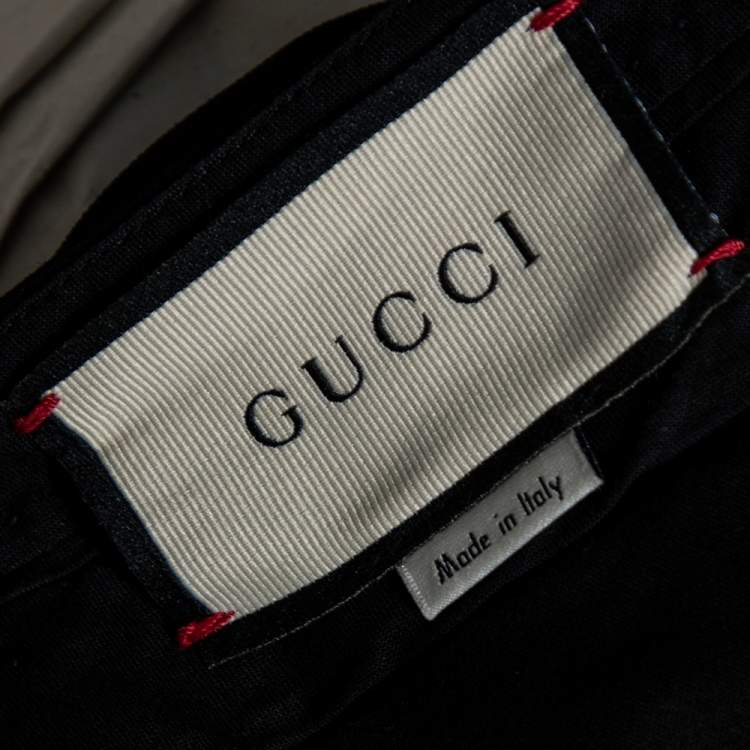 Pre Owned Gucci Black Crepe Web Stripe Trimmed Pants L