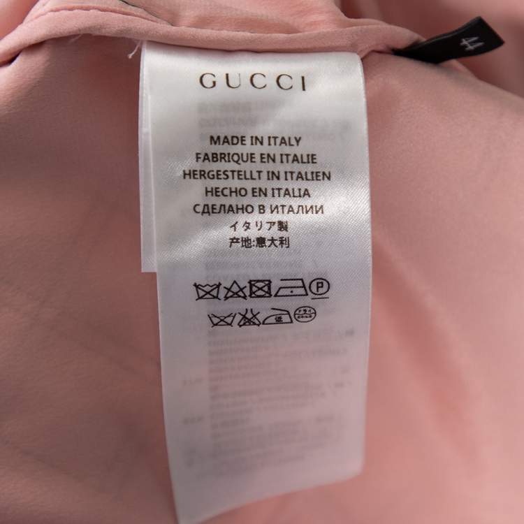 Pre Owned Gucci Green Floral Printed Quilted Cotton Button Front Coat M 