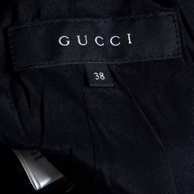 Pre Owned Gucci Black Jacquard Wool & Velvet Balloon Sleeve Button Front Jacket S