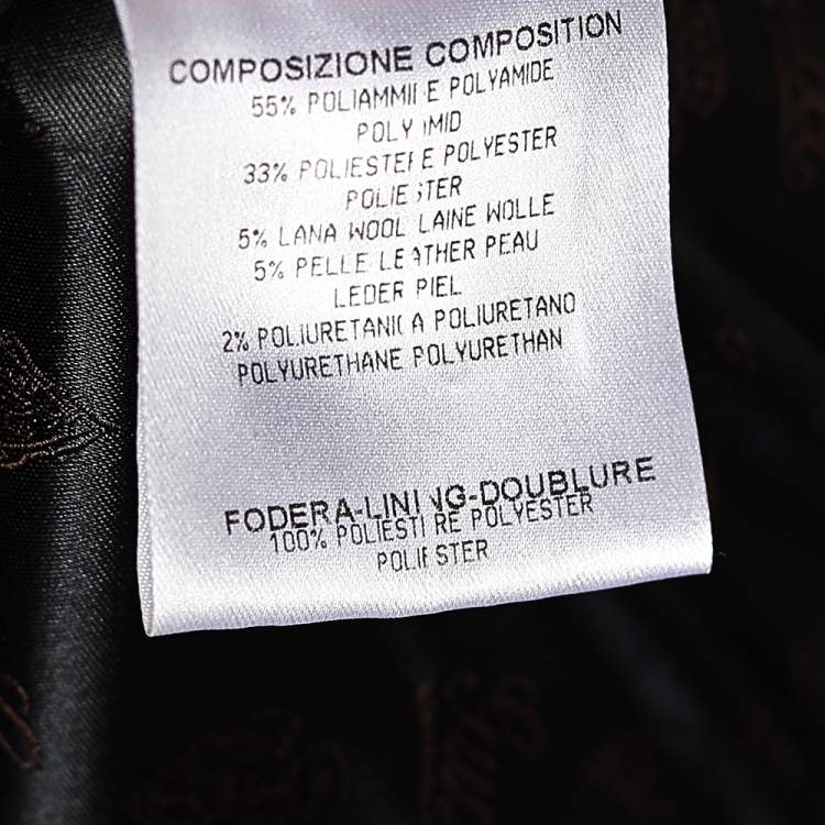 Pre Owned Gucci Brown Synthetic Quilted Fur Collar Detail Belted Jacket S