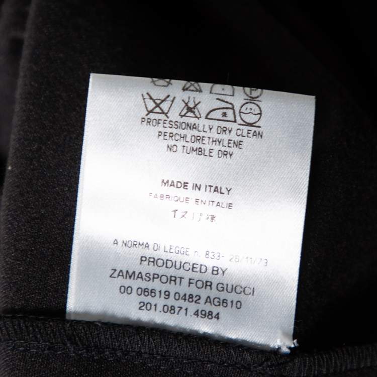 Pre Owned Gucci Black Jersey Buckle Zipped Hem Detail Pants M