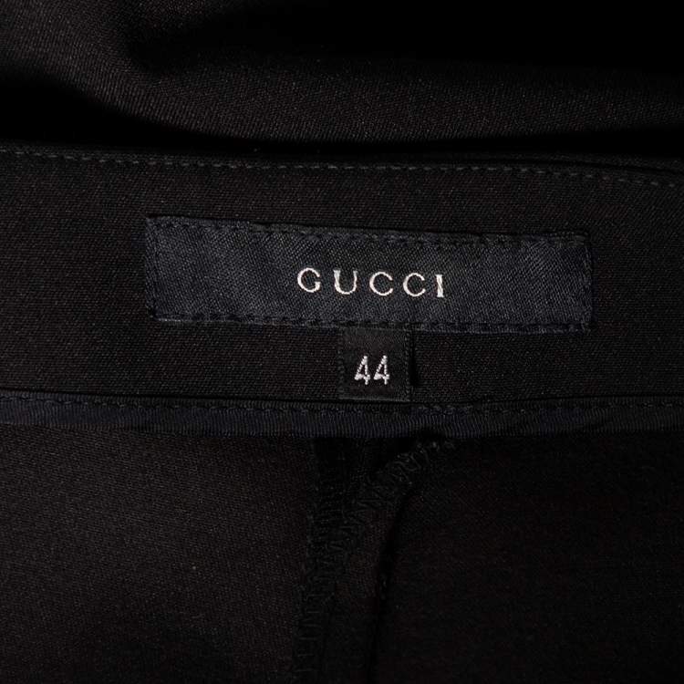 Pre Owned Gucci Black Jersey Buckle Zipped Hem Detail Pants M