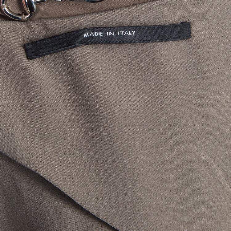 Pre Owned Gucci Brown Silk Blazer S