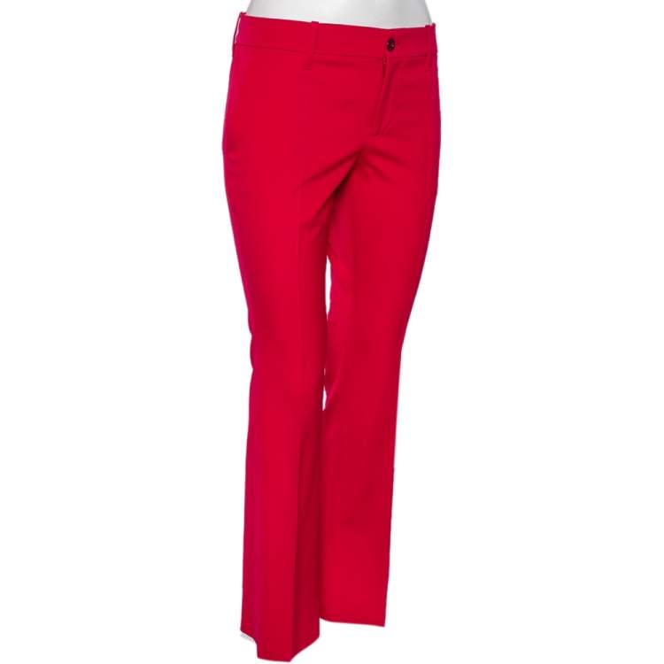 مملوكة مسبقًا Gucci Pink Wool Tailored Pants M
