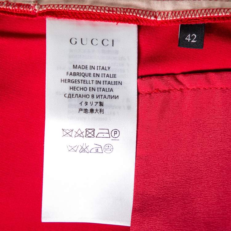 مملوكة مسبقًا Gucci Pink Wool Tailored Pants M