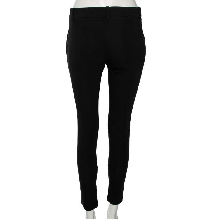Pre Owned Gucci Black Crepe Zipped Hem Detailed Pants S