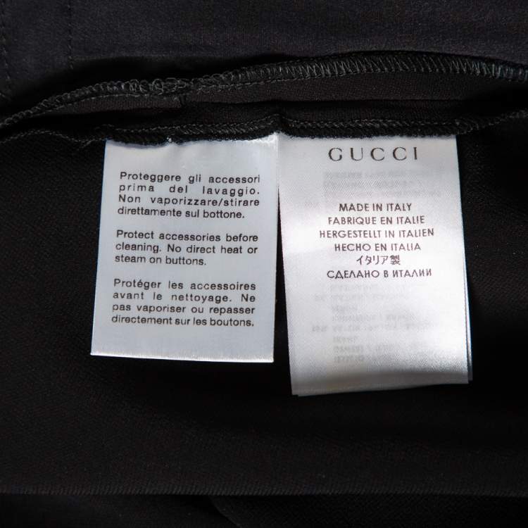 Pre Owned Gucci Black Crepe Zipped Hem Detailed Pants S