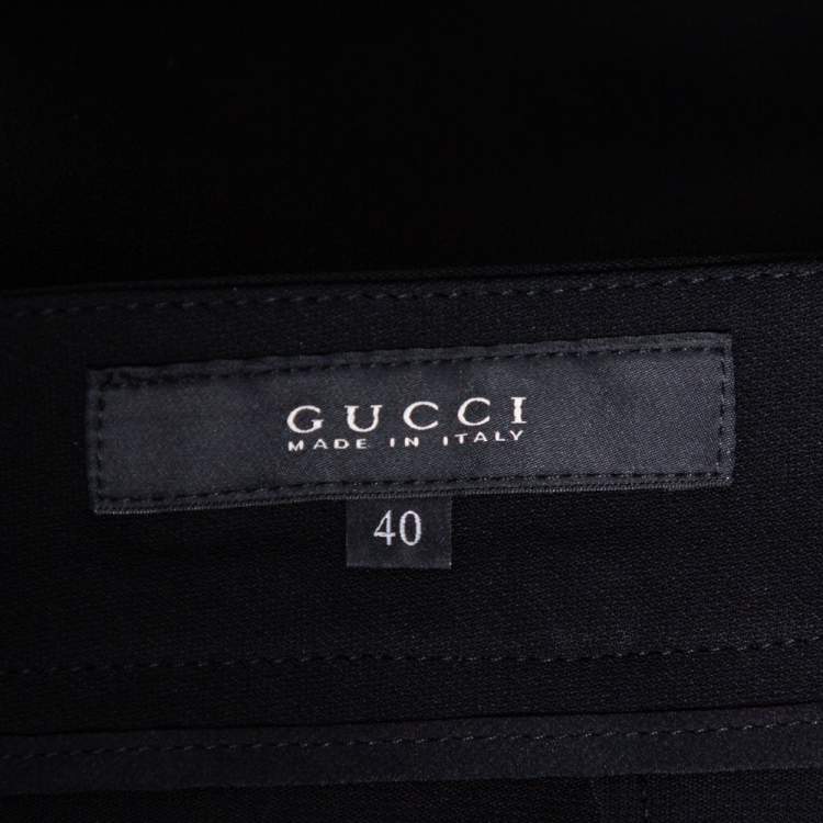 Pre Owned Gucci Black Crepe Zipped Hem Detailed Pants S