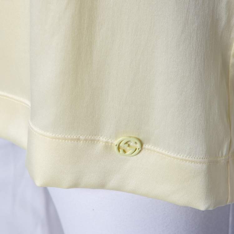 Pre Owned Gucci Yellow Silk Sleeveless Top M