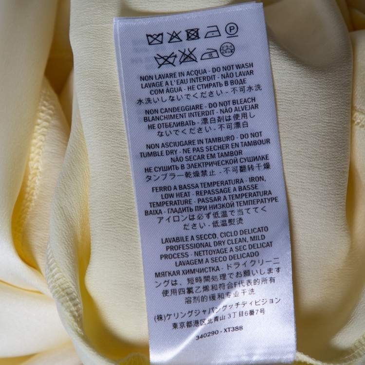 Pre Owned Gucci Yellow Silk Sleeveless Top M