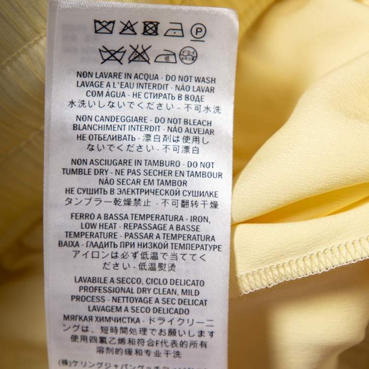 Pre Owned Gucci Yellow Silk Drawstring Detail Jogger Pants L 