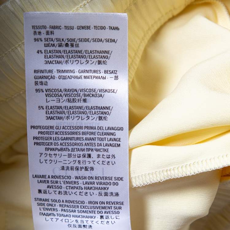 Pre Owned Gucci Yellow Silk Drawstring Detail Jogger Pants L 