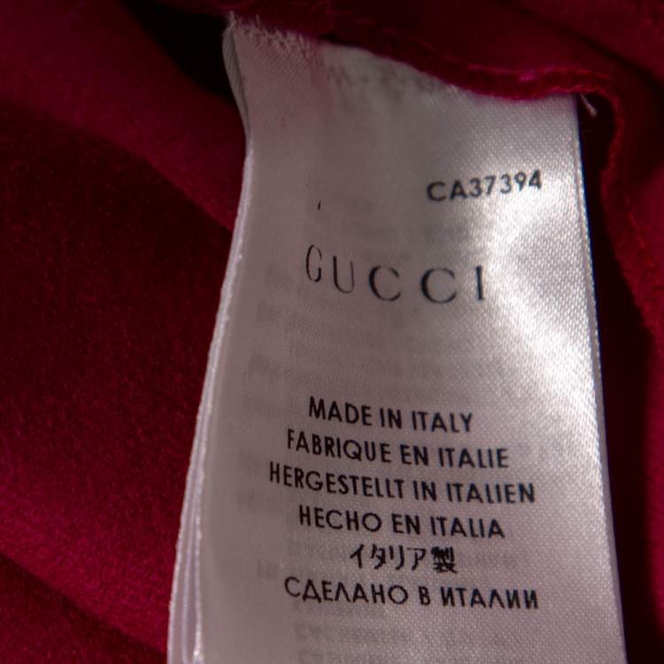 مملوكة مسبقًا Gucci Fuchsia Wool & Leather Trimmed Pants S