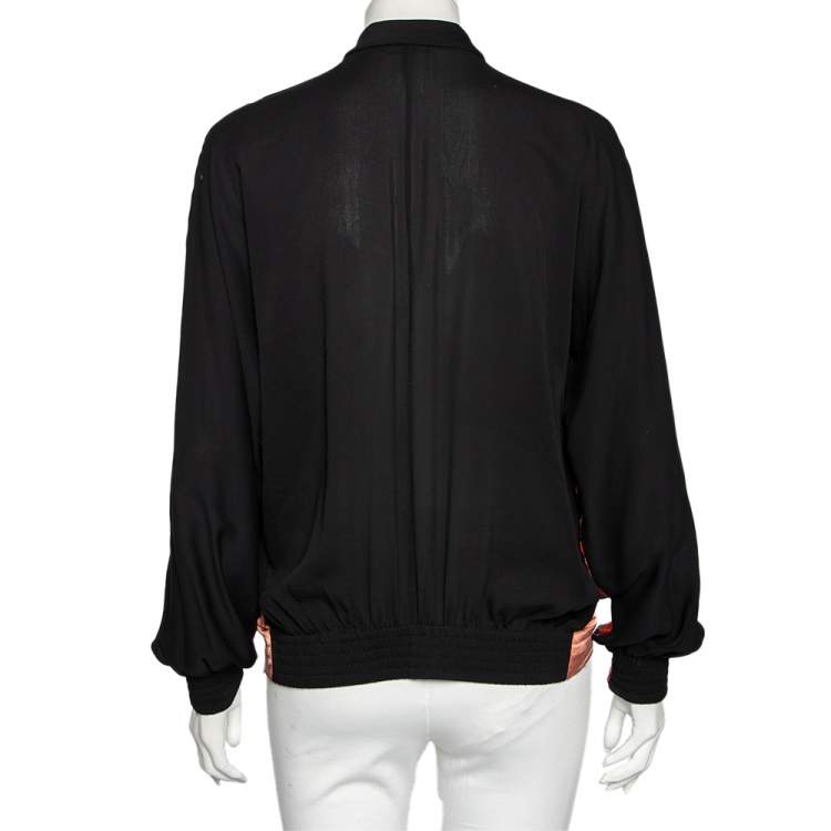 Pre Owned Gucci Multicolored Lurex Jacquard & Silk Zip Front Jacket S