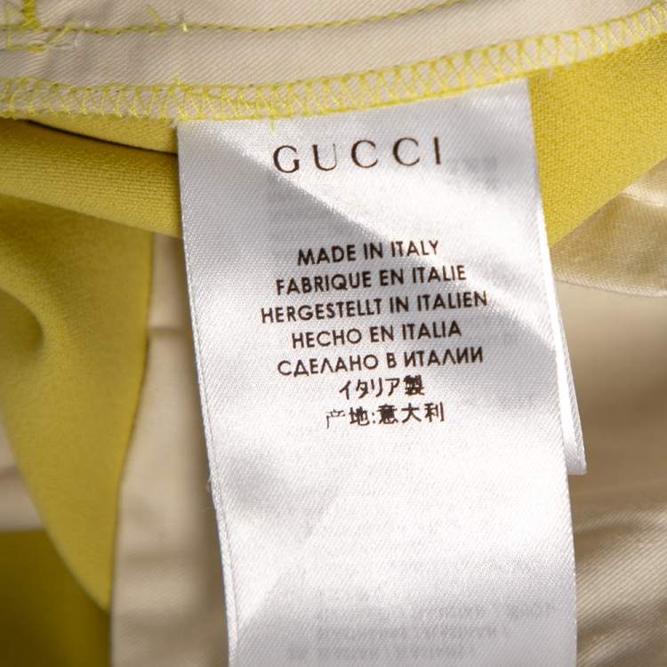 Pre Owned Gucci Yellow Crepe Tailored Pants S 