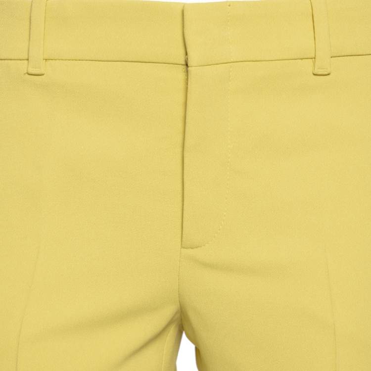 Pre Owned Gucci Yellow Crepe Tailored Pants S 