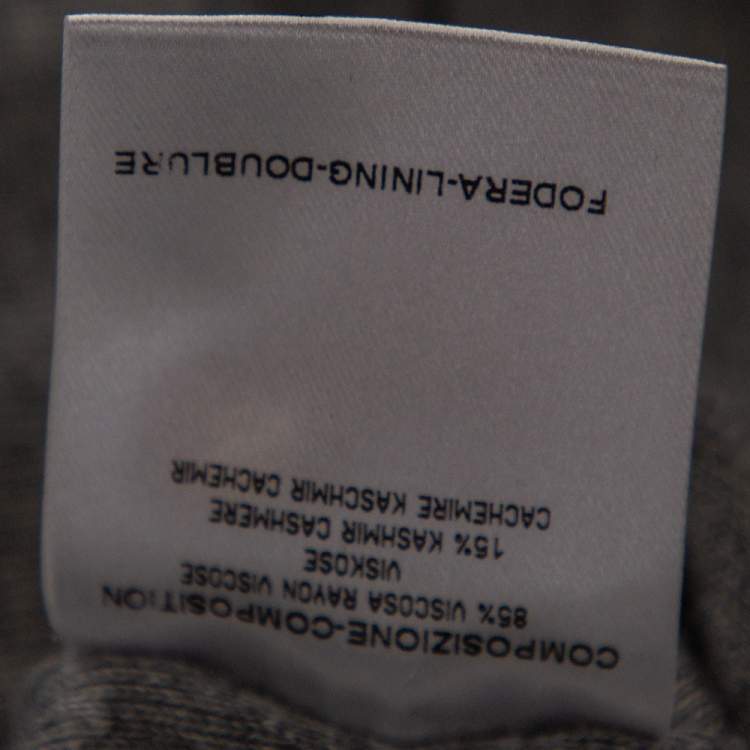 Pre Owned Gucci Grey Cashmere Knit Zip Front Sleeveless Jacket L 