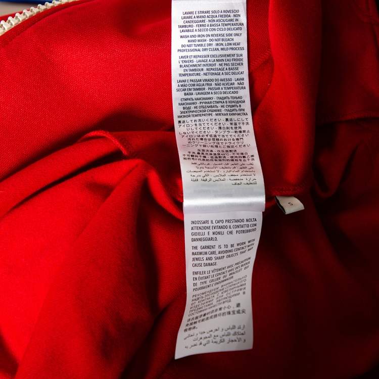Pre Owned Gucci Red Jersey Floral Embroidered Technical Jacket S