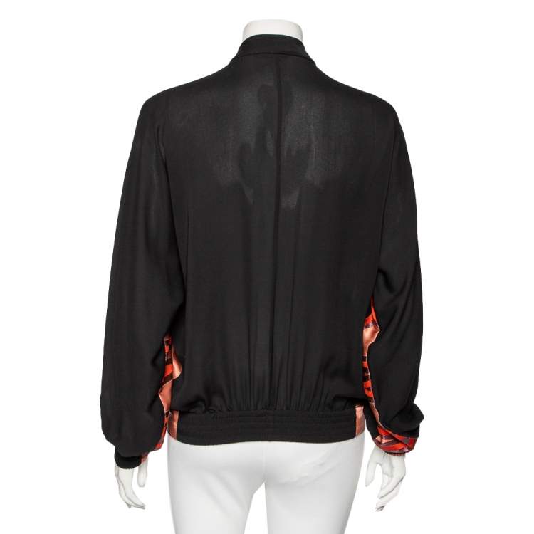 Pre Owned Gucci Multicolored Lurex Jacquard & Silk Zip Front Jacket S