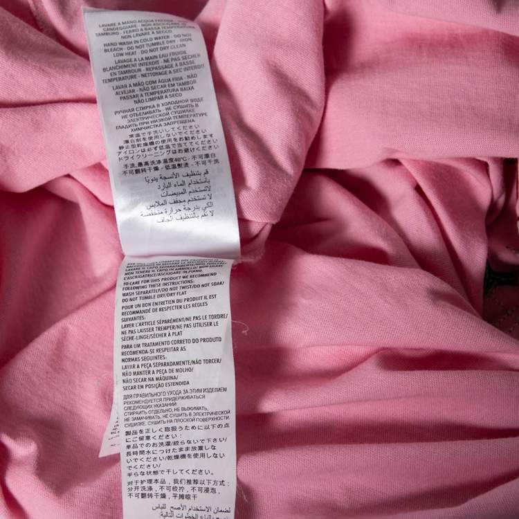 Pre Owned Gucci Pink Cotton Tennis Logo Embroidered Crewneck T-Shirt L