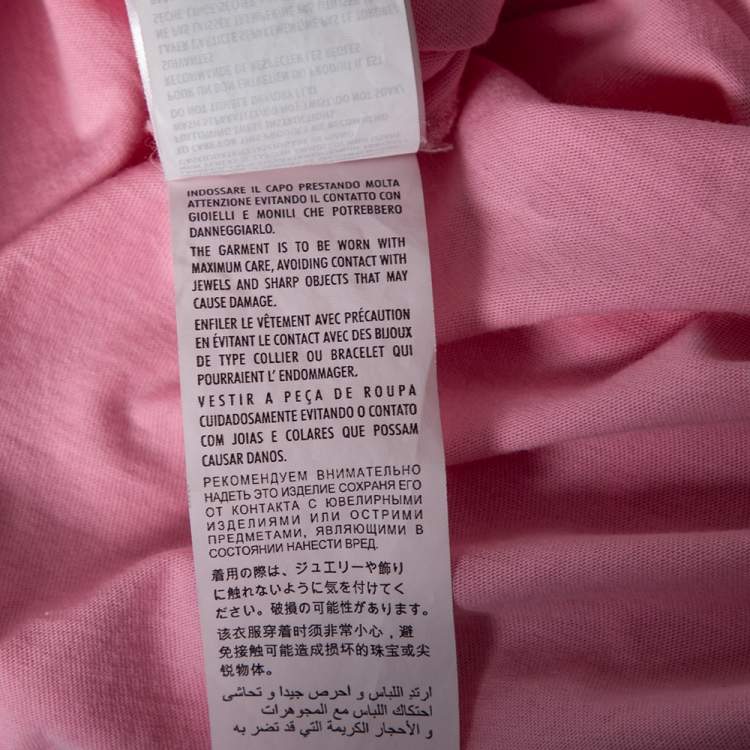 Pre Owned Gucci Pink Cotton Tennis Logo Embroidered Crewneck T-Shirt L