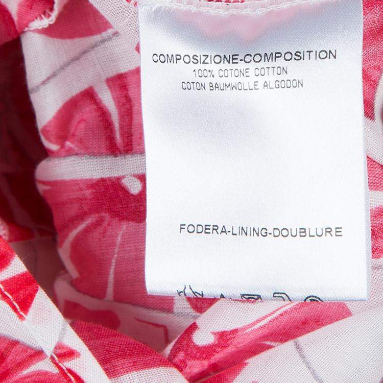 Pre Owned Gucci White Cotton Floral Print Sleeveless Tank Top M