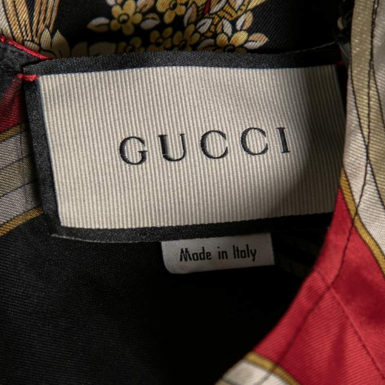 Pre Owned Gucci Multicolored Printed Silk Sleeveless Mini Dress S 