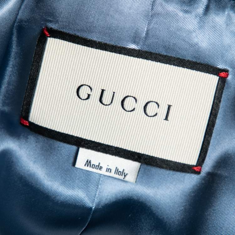 Pre Owned Gucci Black Velvet Embroidered Tiger Embellished Single Breasted Blazer L