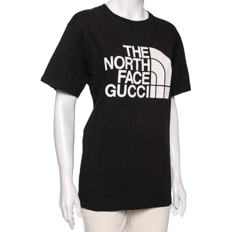 The North Face X Gucci Black Logo Printed Cotton Oversized 