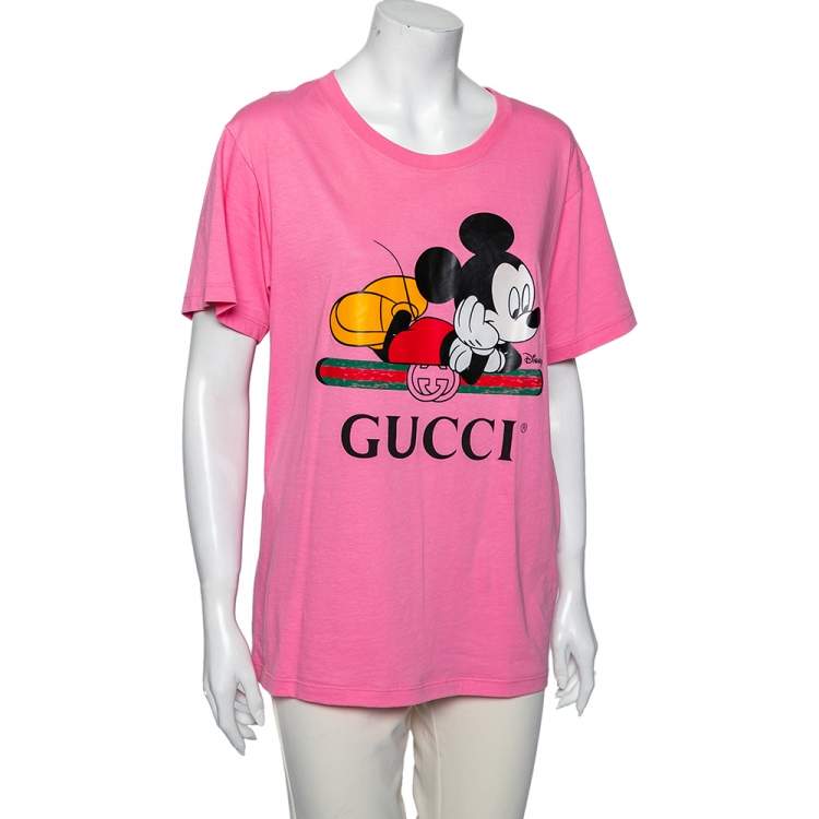 100% Authentic GUCCI x Disney Micky Mouse Pink Cotton T-Shirt Size