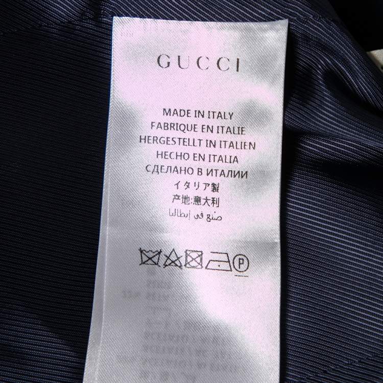 Pre Owned Gucci Blue Floral Brocade Single Breasted Blazer L