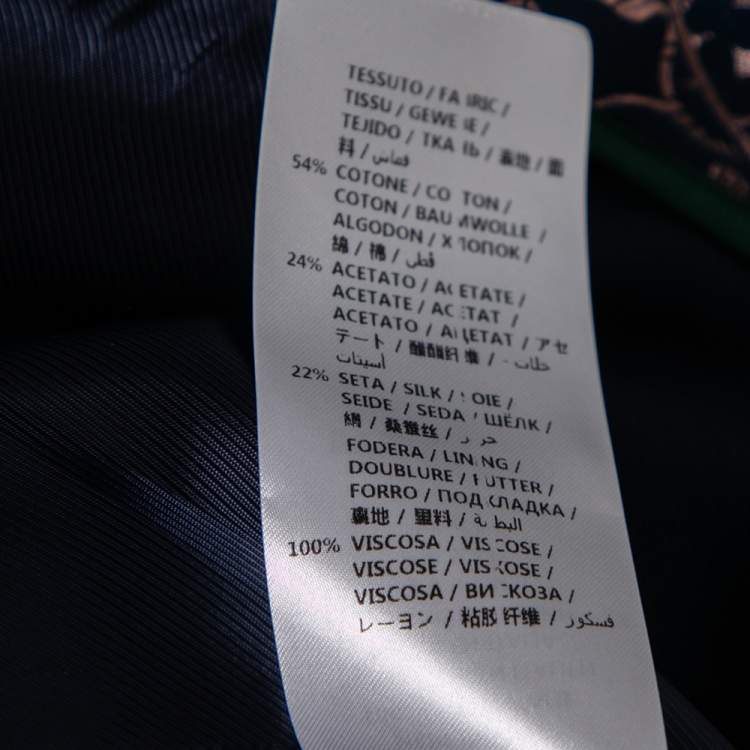 Pre Owned Gucci Blue Floral Brocade Single Breasted Blazer L