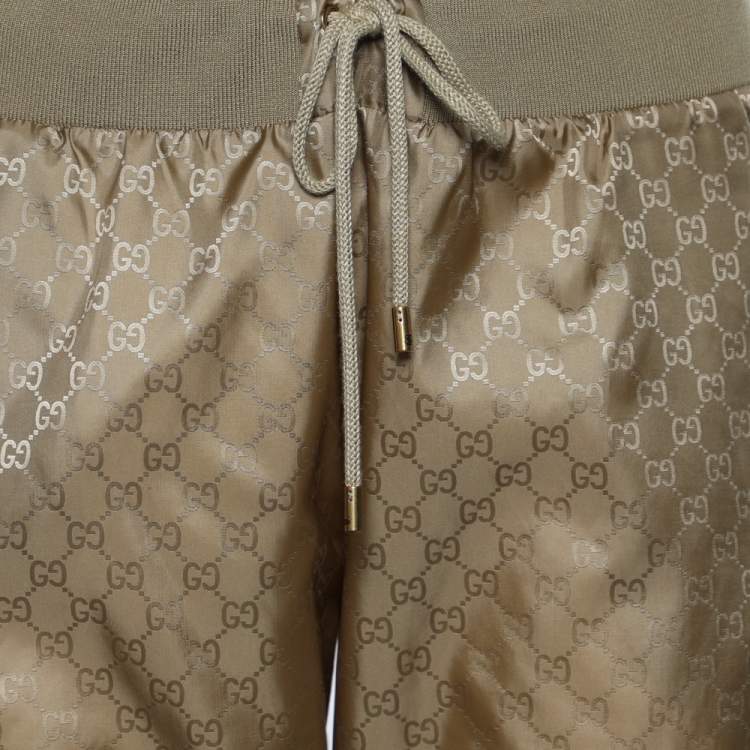 Pre Owned Gucci Gold GG Nylon Shorts L