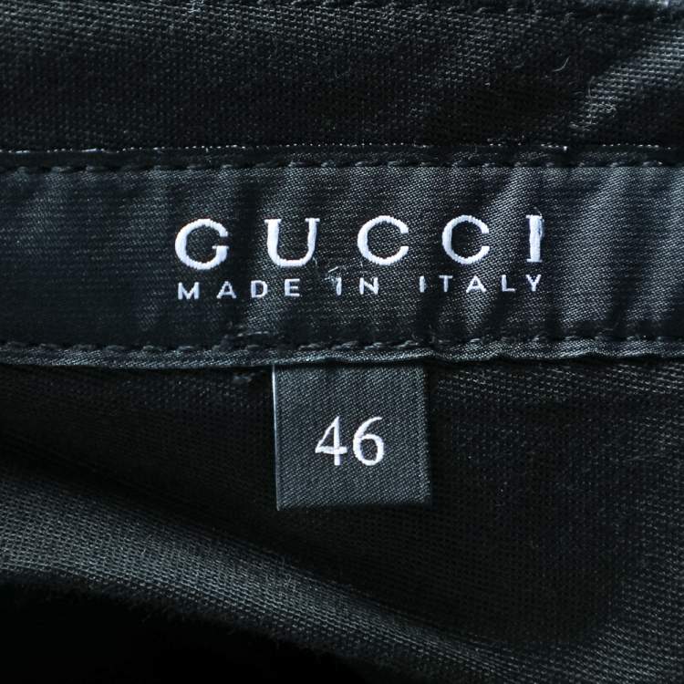 Pre Owned Gucci Black Wool Cropped Culottes L