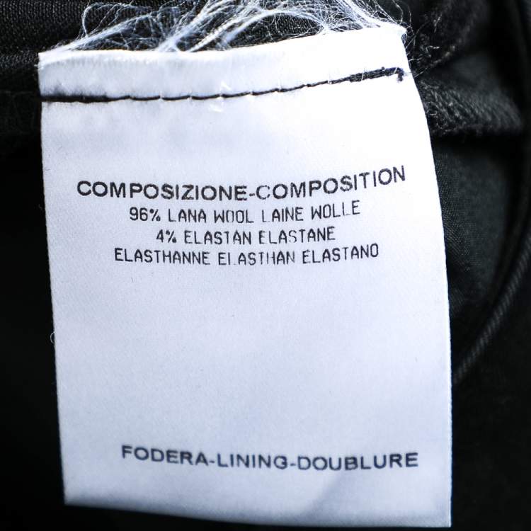 Pre Owned Gucci Black Wool Cropped Culottes L