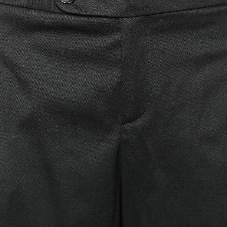 Pre Owned Gucci Black Wool Cropped Culottes L